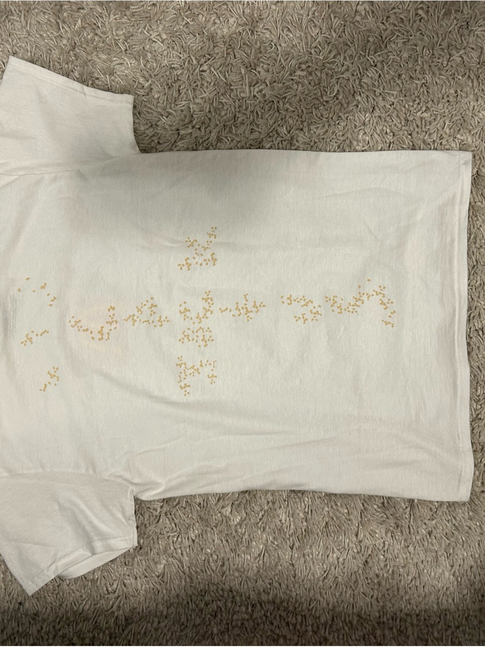 Travis Scott White Short Sleeve Tee with Red and Yellow Patch - Picture 2 of 2
